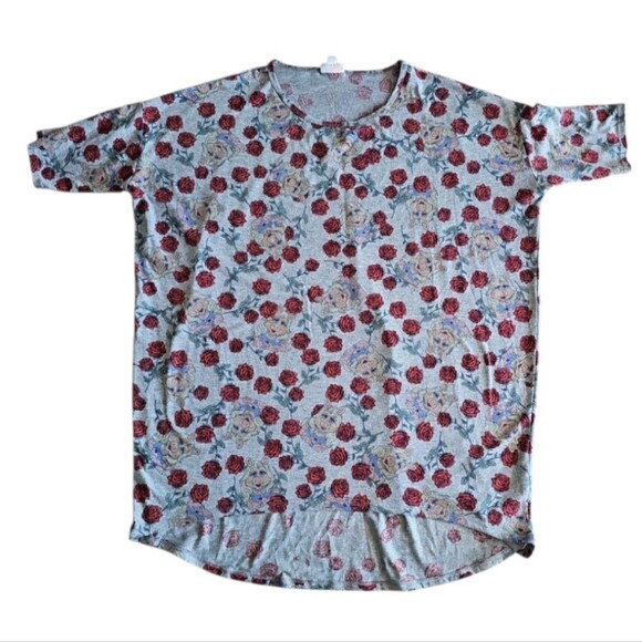 LuLaRoe Disney Irma Tunic Sz L Miss Piggy Rose Floral Vintage Inspired Print Tee - Picture 8 of 12